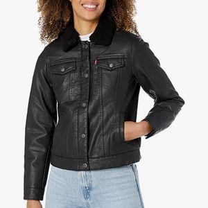 Levi's Women's Sherpa Faux Leather Trucker Jacket